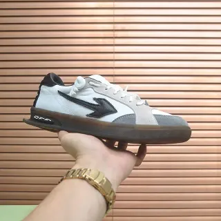 Off-White Gray Low-Top Mixed-Material Upper Lifestyle Sneakers