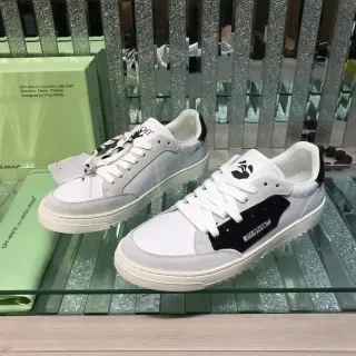 Off-White Gray Low-Top Suede-and-Leather Panelled Lifestyle Sneakers