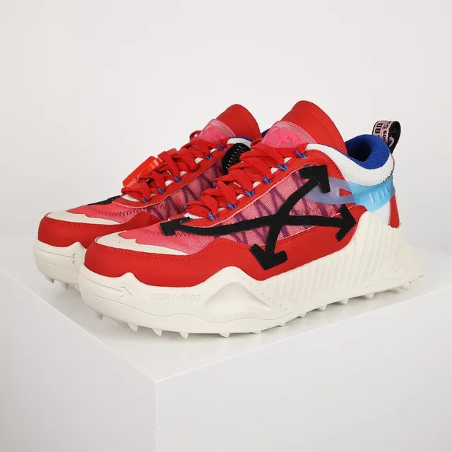 Off-White ODSY-1000 लाल सफेद नीला चंकी स्नीकर 2