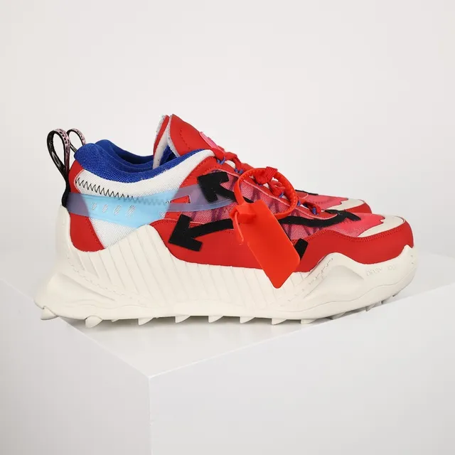 Off-White ODSY-1000 लाल सफेद नीला चंकी स्नीकर 3