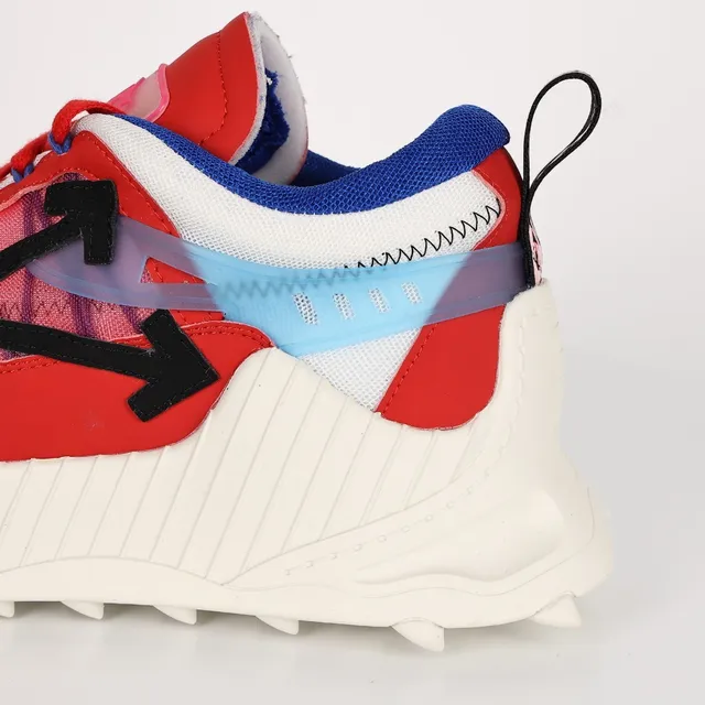 Off-White ODSY-1000 लाल सफेद नीला चंकी स्नीकर 4