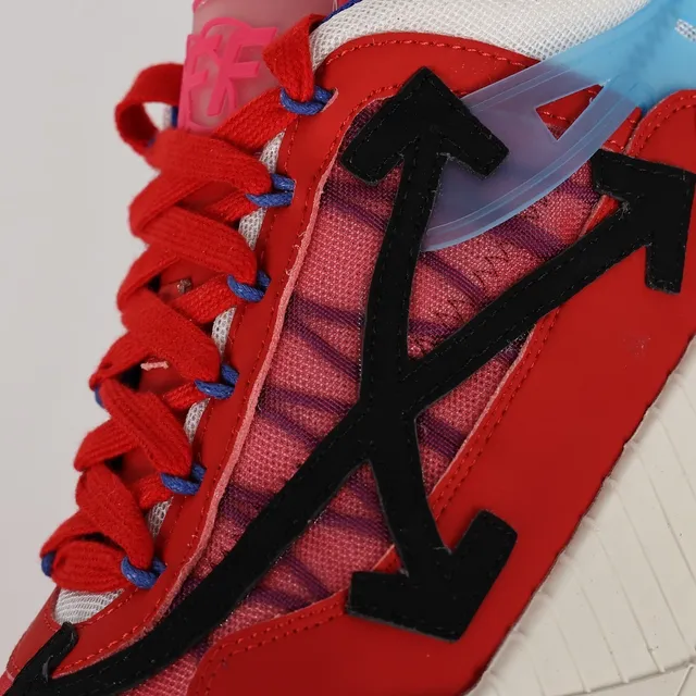 Off-White ODSY-1000 लाल सफेद नीला चंकी स्नीकर 6