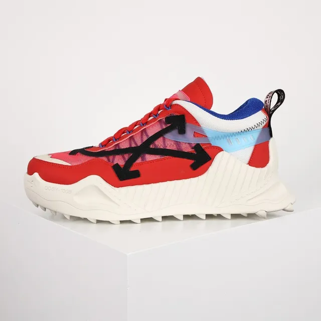 Off-White ODSY-1000 लाल सफेद नीला चंकी स्नीकर 8