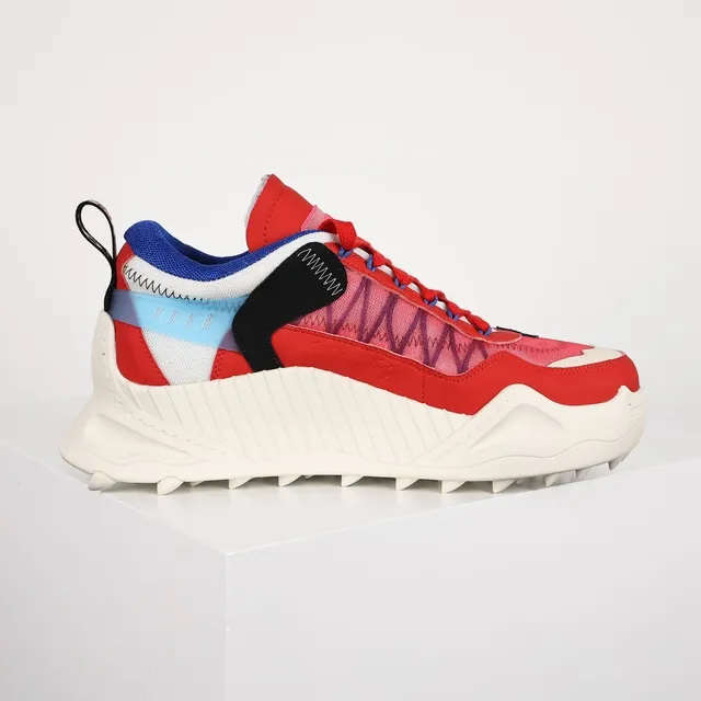 Off-White ODSY-1000 लाल सफेद नीला चंकी स्नीकर 9