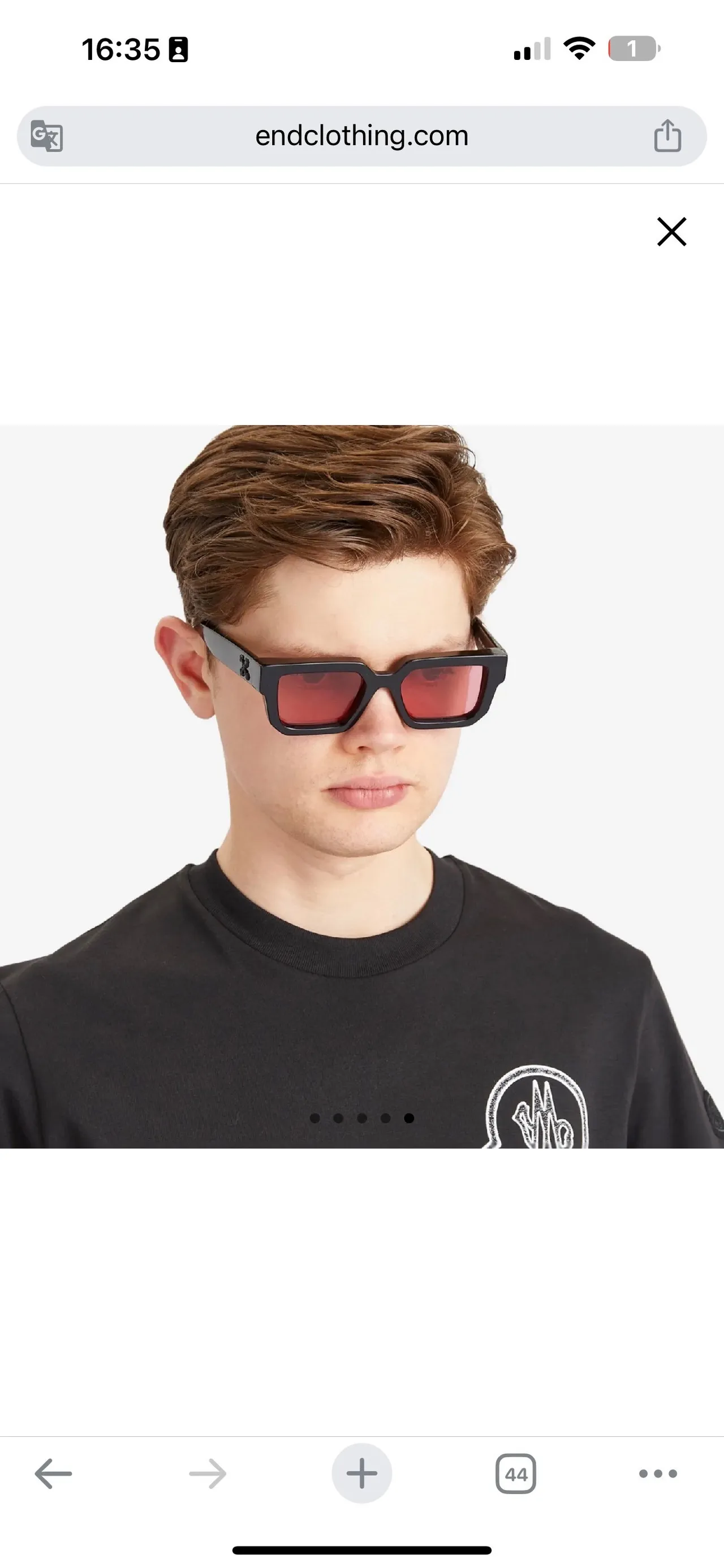 Off-White OER1146 Gafas de sol geométricas rectangulares con recortes en el puente 2
