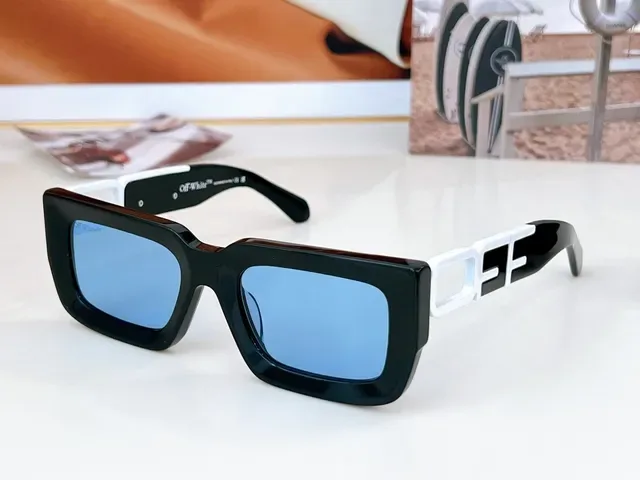 Off-White Rectangular Translucent Beige Sunglasses 6