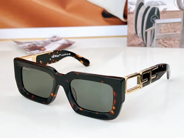 Off-White Rectangular Translucent Beige Sunglasses 9