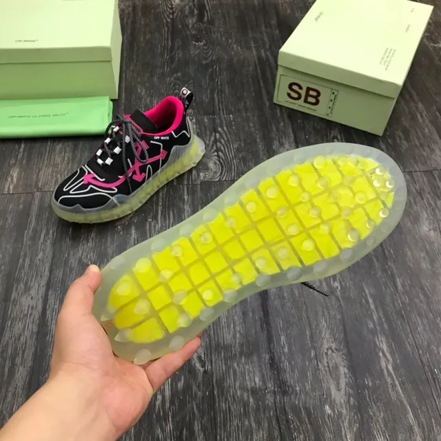 Off-White Runner কালো গোলাপি নিওন হলুদ চাঙ্কি স্নিকার্স 2