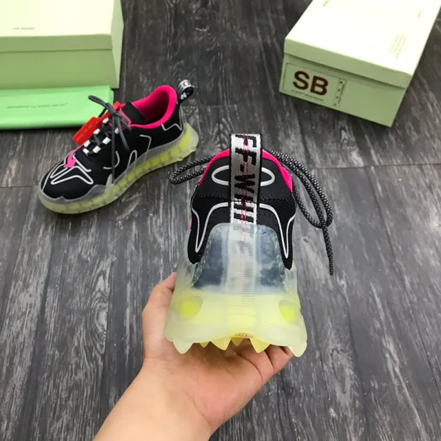 Off-White Runner কালো গোলাপি নিওন হলুদ চাঙ্কি স্নিকার্স 3
