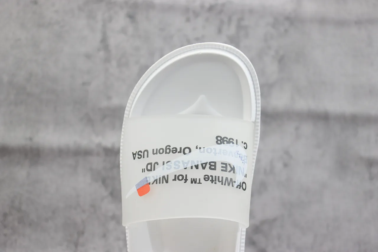 Off-White 白色半透明鞋带拖鞋 5