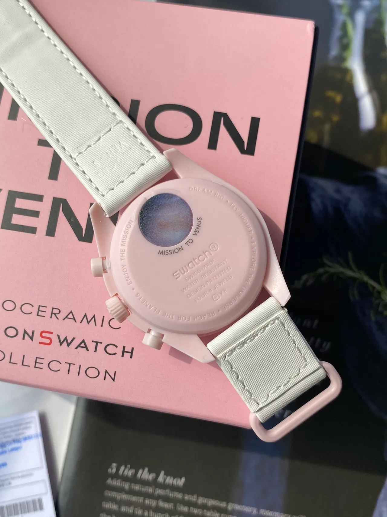 Omega Speedmaster Moon Watch Swatch Pink Ceramic Mechanical Watch 4