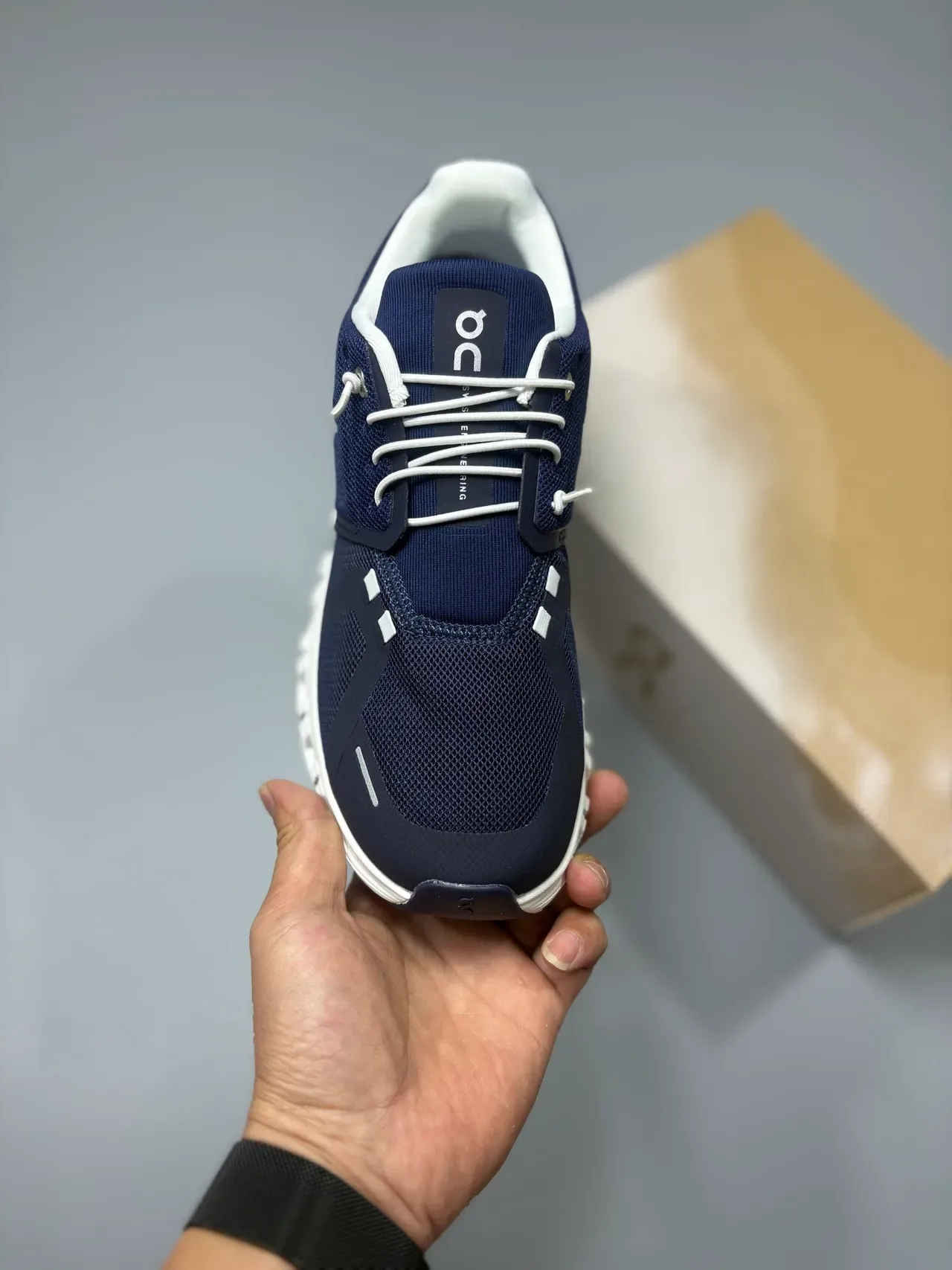 On Cloud Azul Marino Malla Estilo de Vida Zapatillas 2