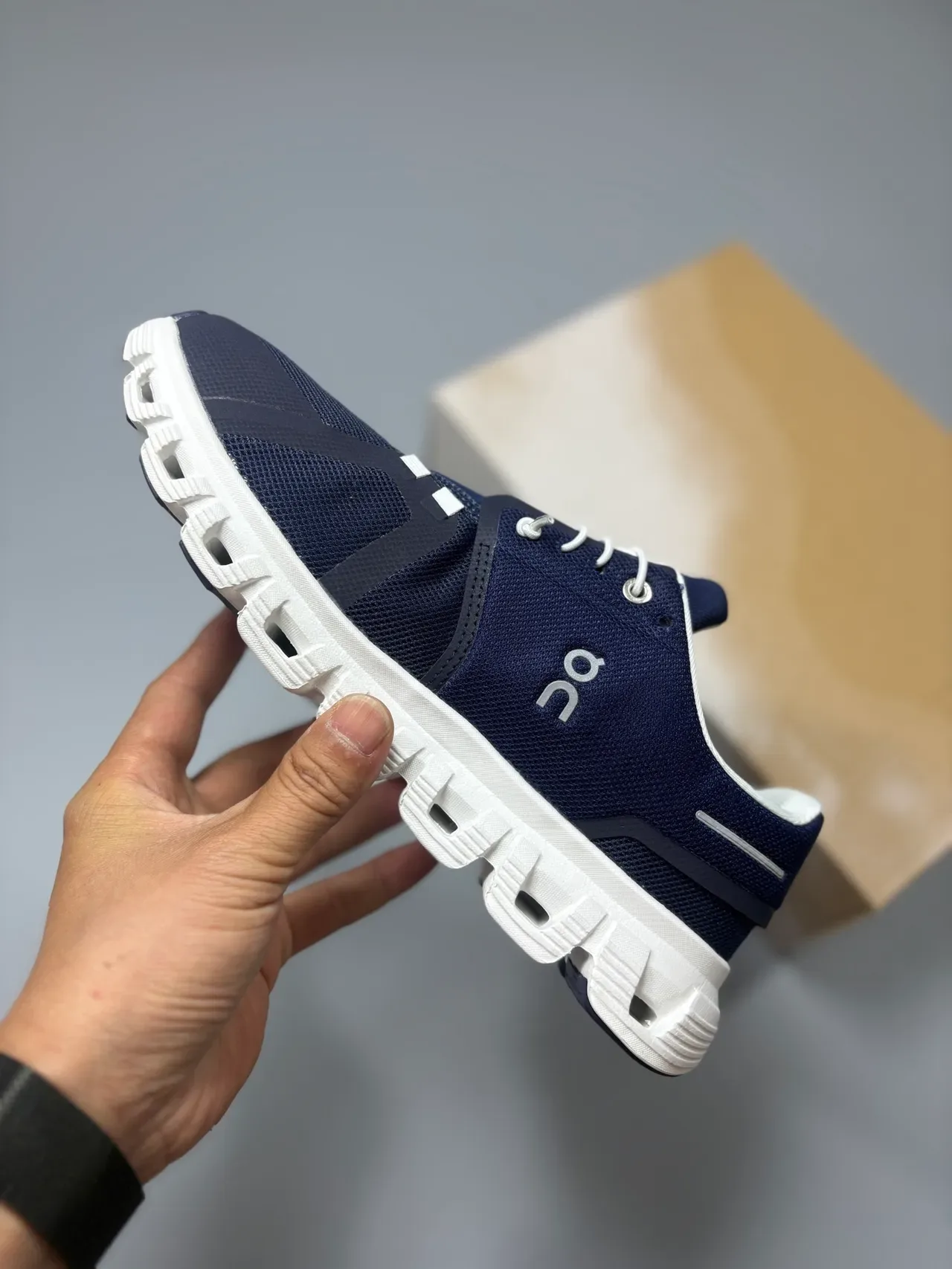 On Cloud Azul Marino Malla Estilo de Vida Zapatillas 3