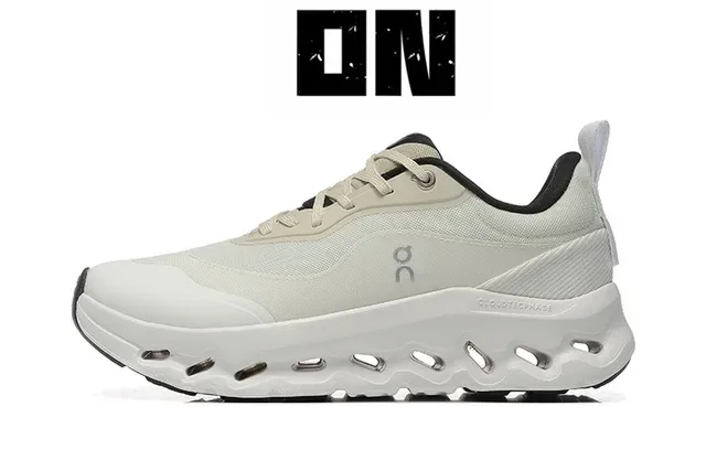 On Cloudmonster Beige Black Cloudtec Pod Midsole Engineered Mesh Upper रनिंग शু 5