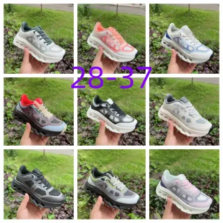 On Cloudmonster White Gray Green Chunky Sneakers