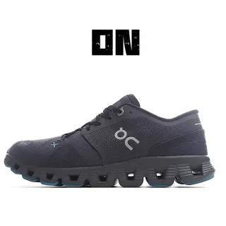 On Gray Blue Engineered Mesh Upper Segmented CloudTec Midsole Running Shoes