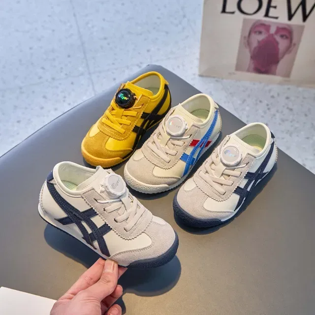 Onitsuka Tiger Chaussures lifestyle blanches et navy low-top runner en daim et maille 5