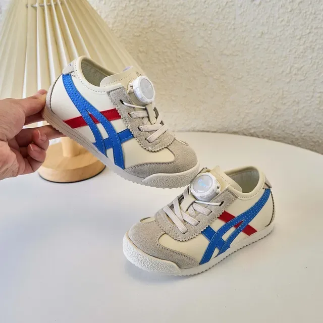 Onitsuka Tiger Chaussures lifestyle blanches et navy low-top runner en daim et maille 13