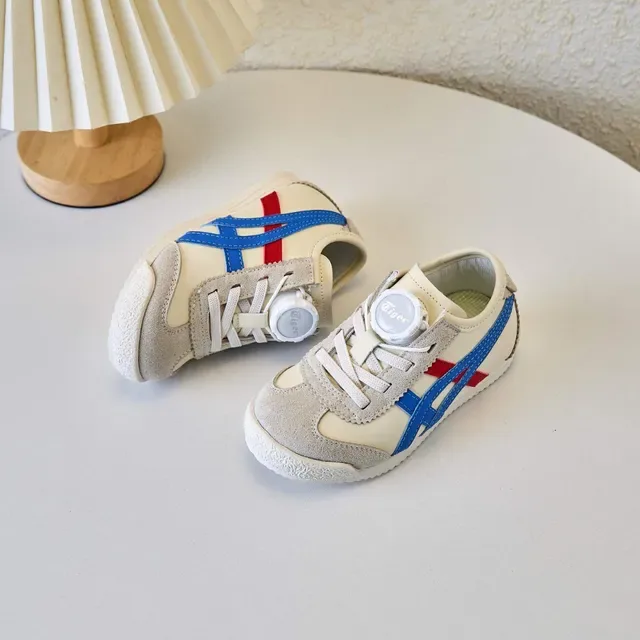Onitsuka Tiger Chaussures lifestyle blanches et navy low-top runner en daim et maille 16
