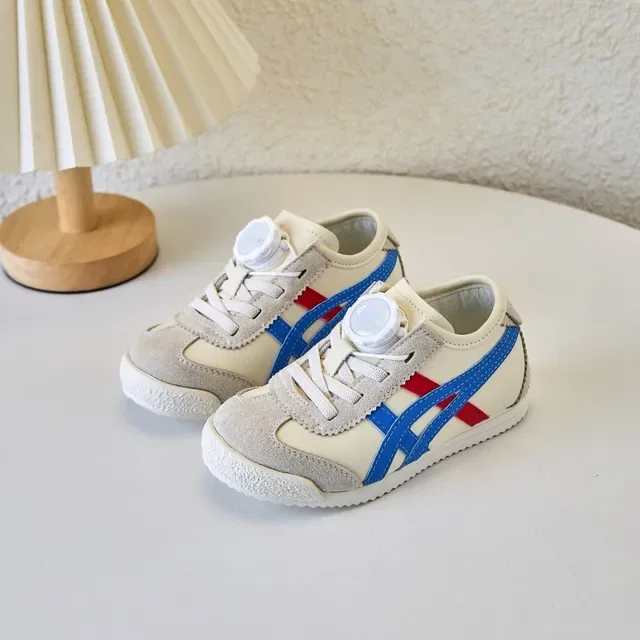 Onitsuka Tiger Chaussures lifestyle blanches et navy low-top runner en daim et maille 17
