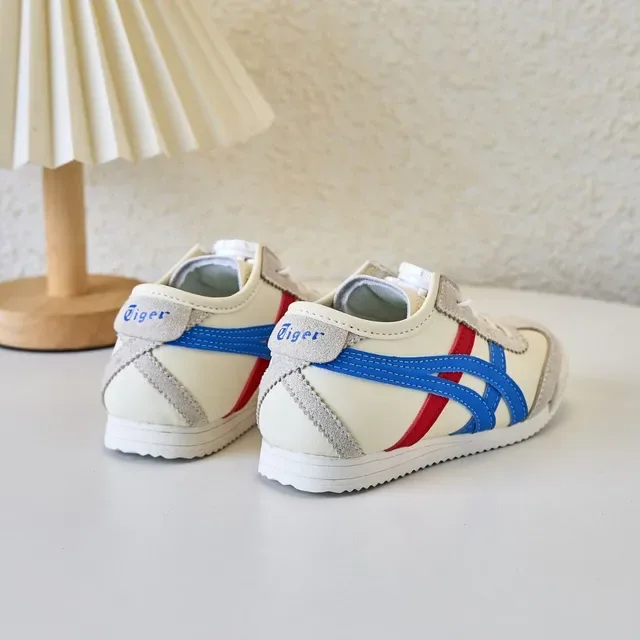 Onitsuka Tiger Chaussures lifestyle blanches et navy low-top runner en daim et maille 18