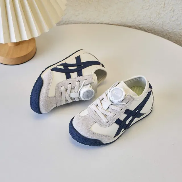 Onitsuka Tiger Chaussures lifestyle blanches et navy low-top runner en daim et maille 23