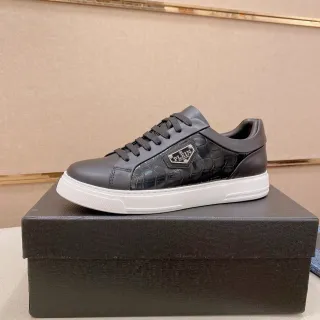 Philipp Plein Black Croc-Embossed Logo Patch Lifestyle Sneakers