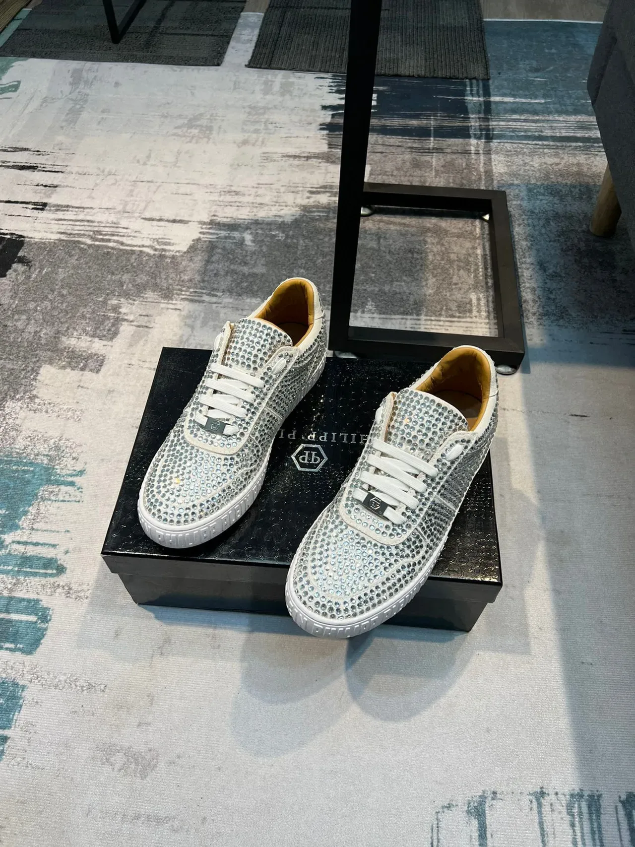 Philipp Plein ক্রিস্টাল-এম্বেলিশড সাদা লাইফস্টাইল স্নিকার্স 6