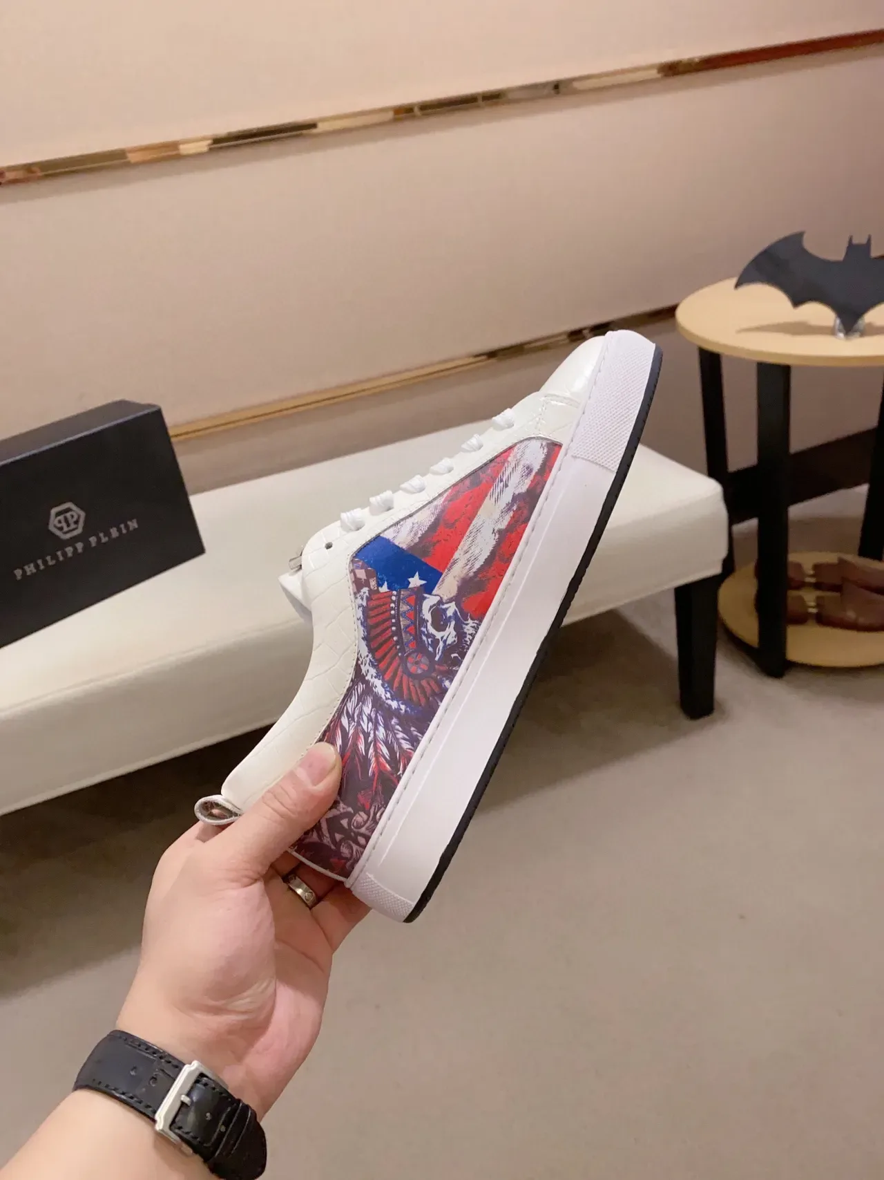Philipp Plein Graphic Side Panel White Lifestyle Sneakers 2