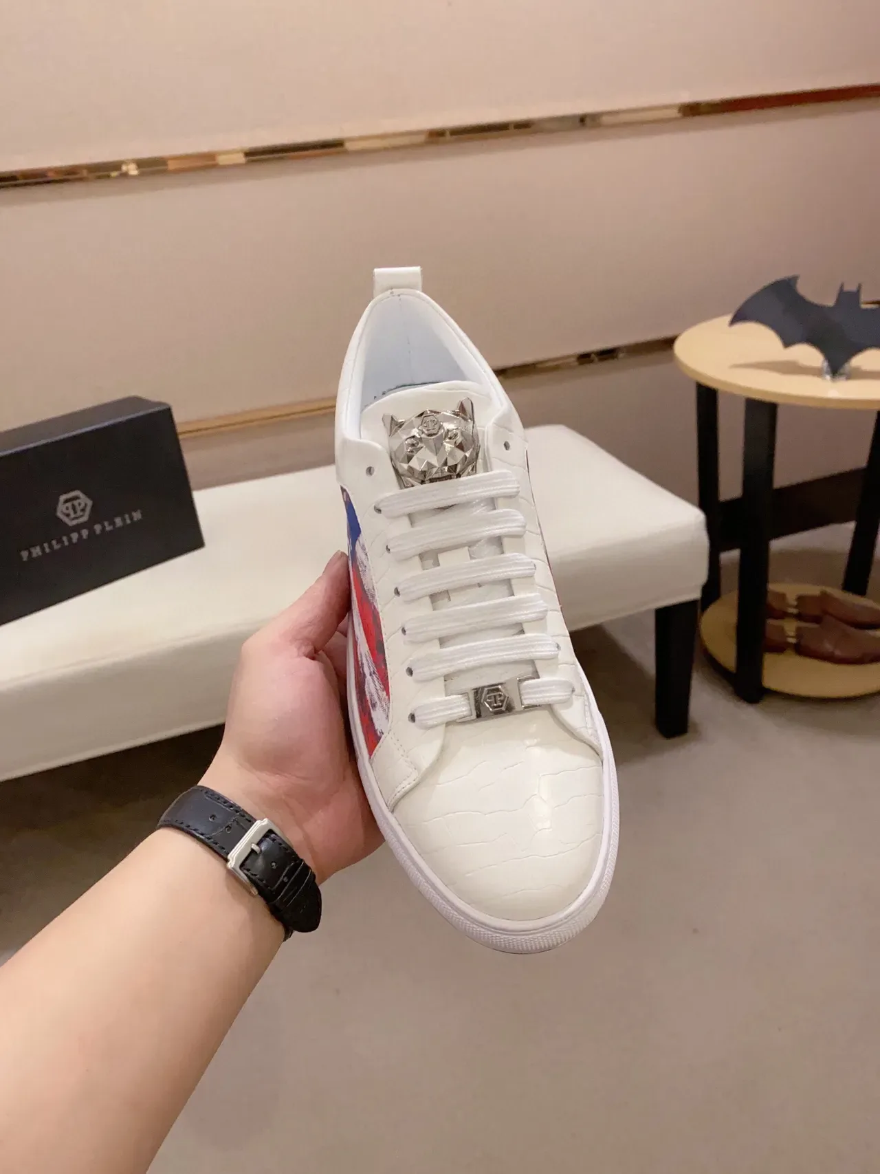 Philipp Plein Graphic Side Panel White Lifestyle Sneakers 4