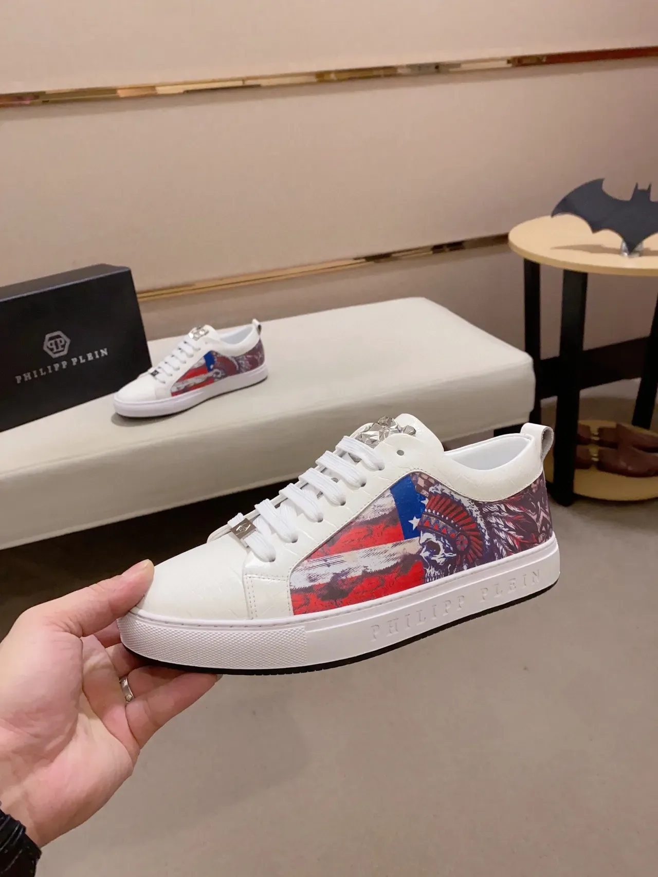 Philipp Plein Graphic Side Panel White Lifestyle Sneakers 5
