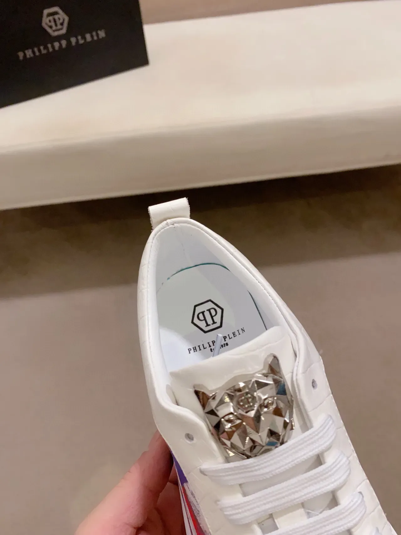 Philipp Plein Graphic Side Panel White Lifestyle Sneakers 8