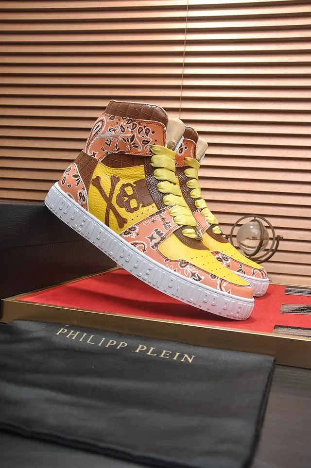 Philipp Plein Sneakers montantes à motif de bandana et crâne 4