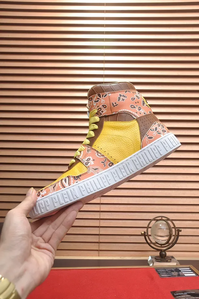 Philipp Plein Sneakers montantes à motif de bandana et crâne 5