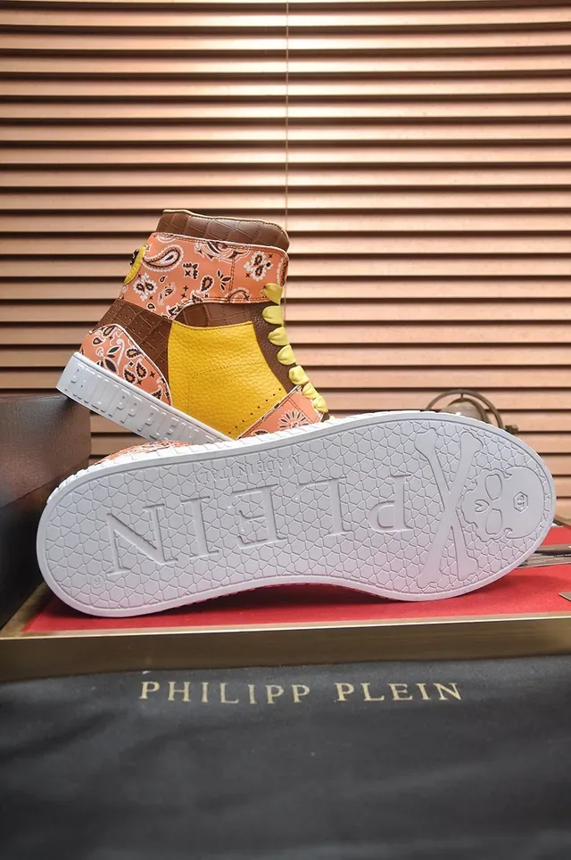 Philipp Plein Sneakers montantes à motif de bandana et crâne 7