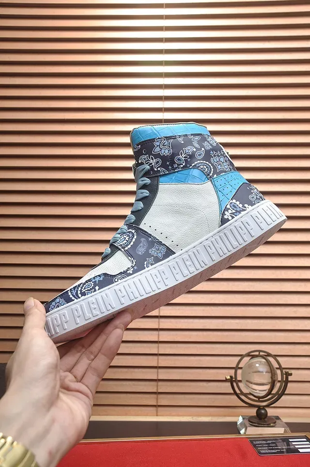 Philipp Plein 高帮骷髅拼布生活方式运动鞋 5