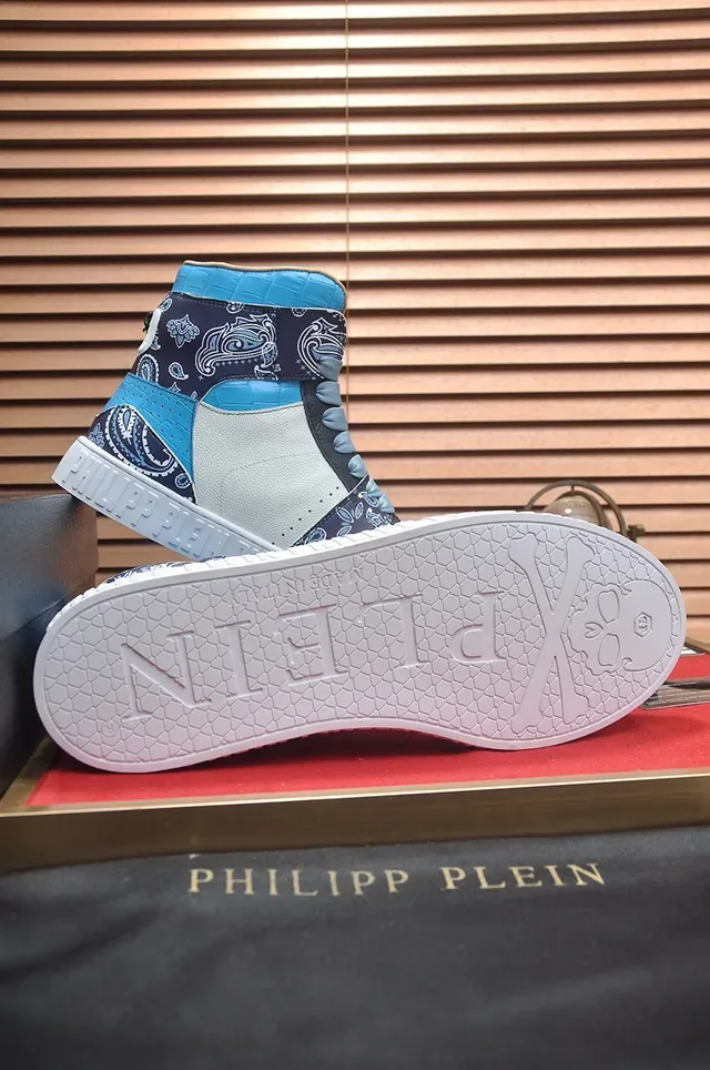 Philipp Plein 高帮骷髅拼布生活方式运动鞋 7