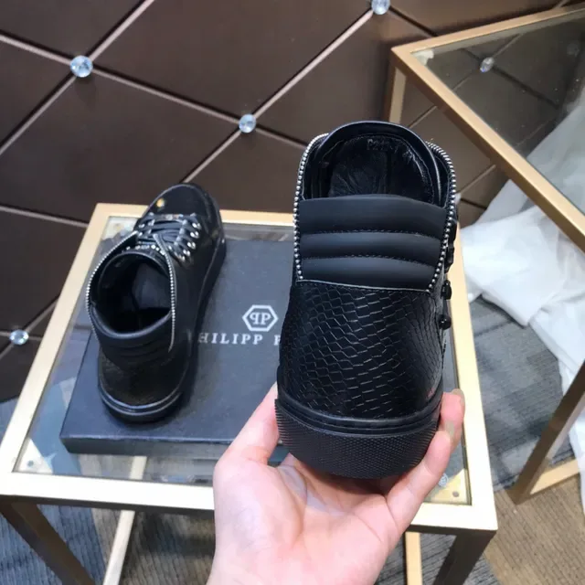 Philipp Plein 蛇纹压花黑色高帮生活方式运动鞋 6