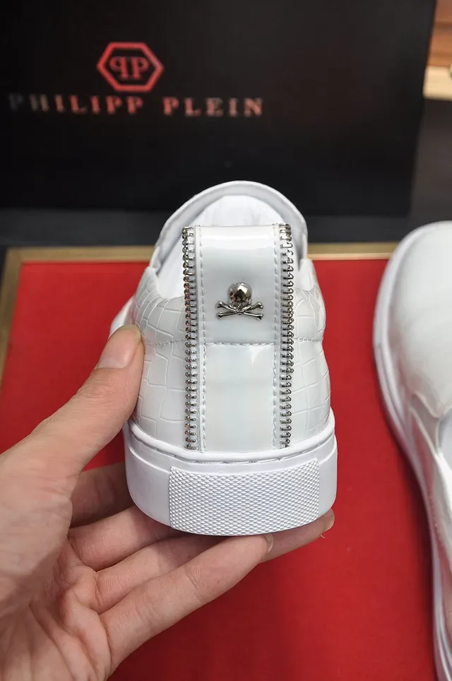 Philipp Plein Slip-On Croc-Embossed White Lifestyle Sneakers 2