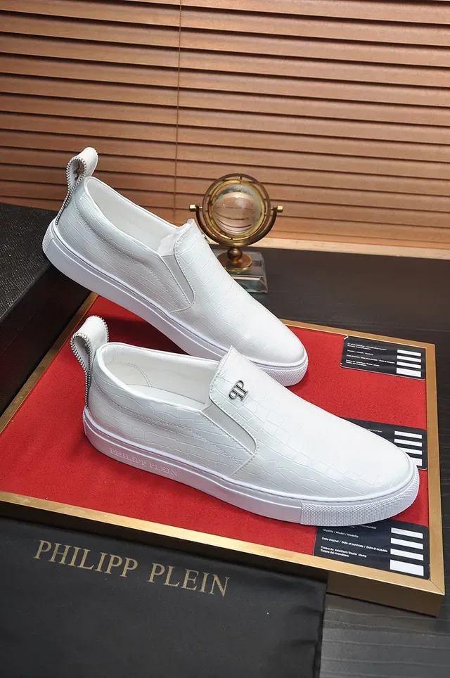 Philipp Plein Slip-On Croc-Embossed White Lifestyle Sneakers 6