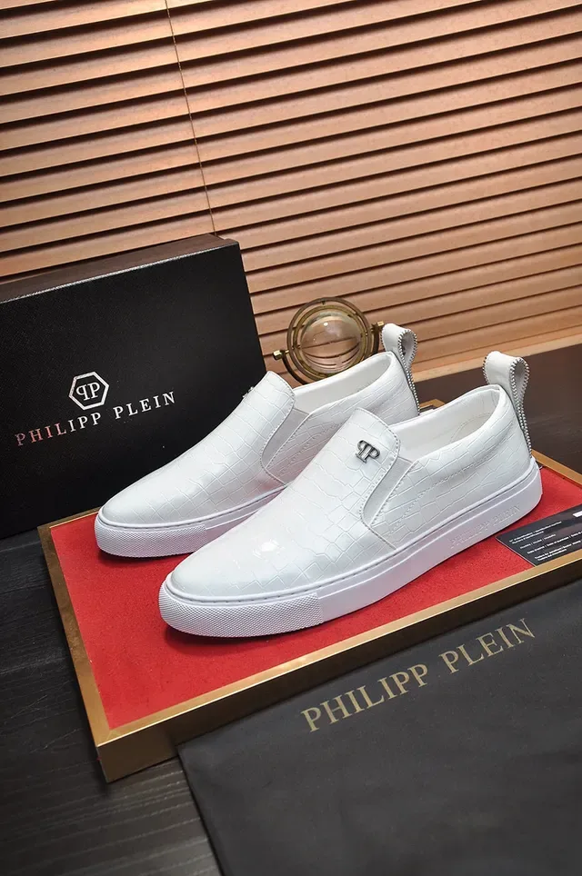 Philipp Plein Slip-On Croc-Embossed White Lifestyle Sneakers 7