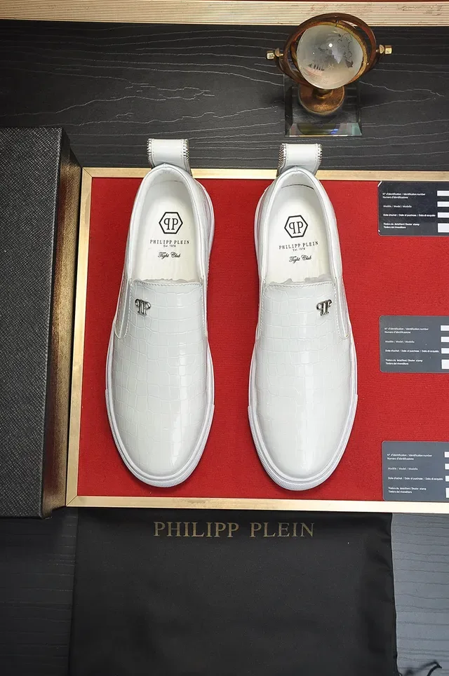 Philipp Plein Slip-On Croc-Embossed White Lifestyle Sneakers 8
