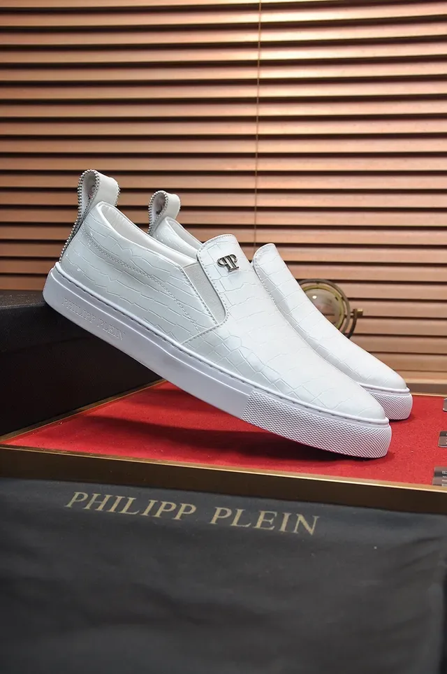 Philipp Plein Slip-On Croc-Embossed White Lifestyle Sneakers 9