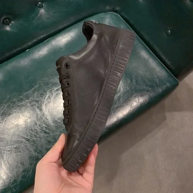 Philipp Plein Sport Black Leather Embossed Outsole Branding Lifestyle Sneakers 8