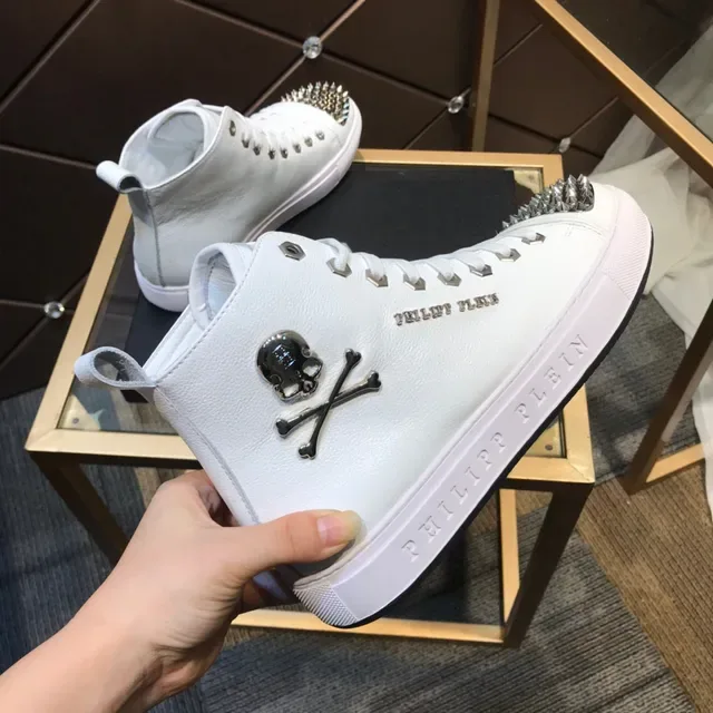 Philipp Plein أحذية رياضية Lifestyle أبيض Studded High Top 5