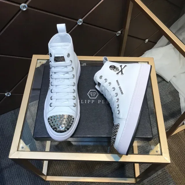 Philipp Plein أحذية رياضية Lifestyle أبيض Studded High Top 7