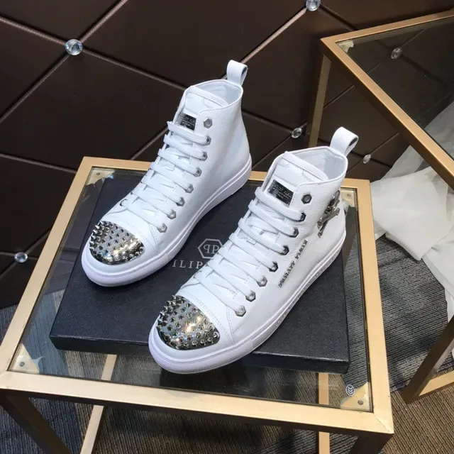 Philipp Plein أحذية رياضية Lifestyle أبيض Studded High Top 8
