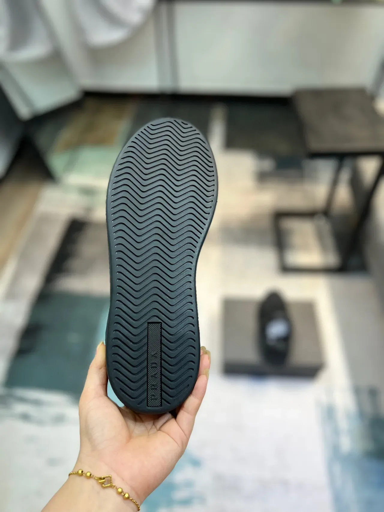 Prada Black Low-Top Mesh-and-Synthetic Upper Lifestyle Sneakers 8