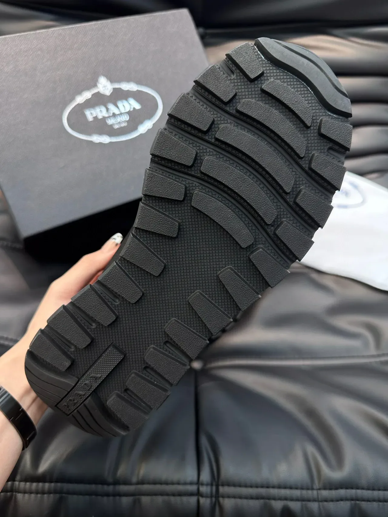 Prada Sneakers Lifestyle Noir en Maille et Synthétique 2