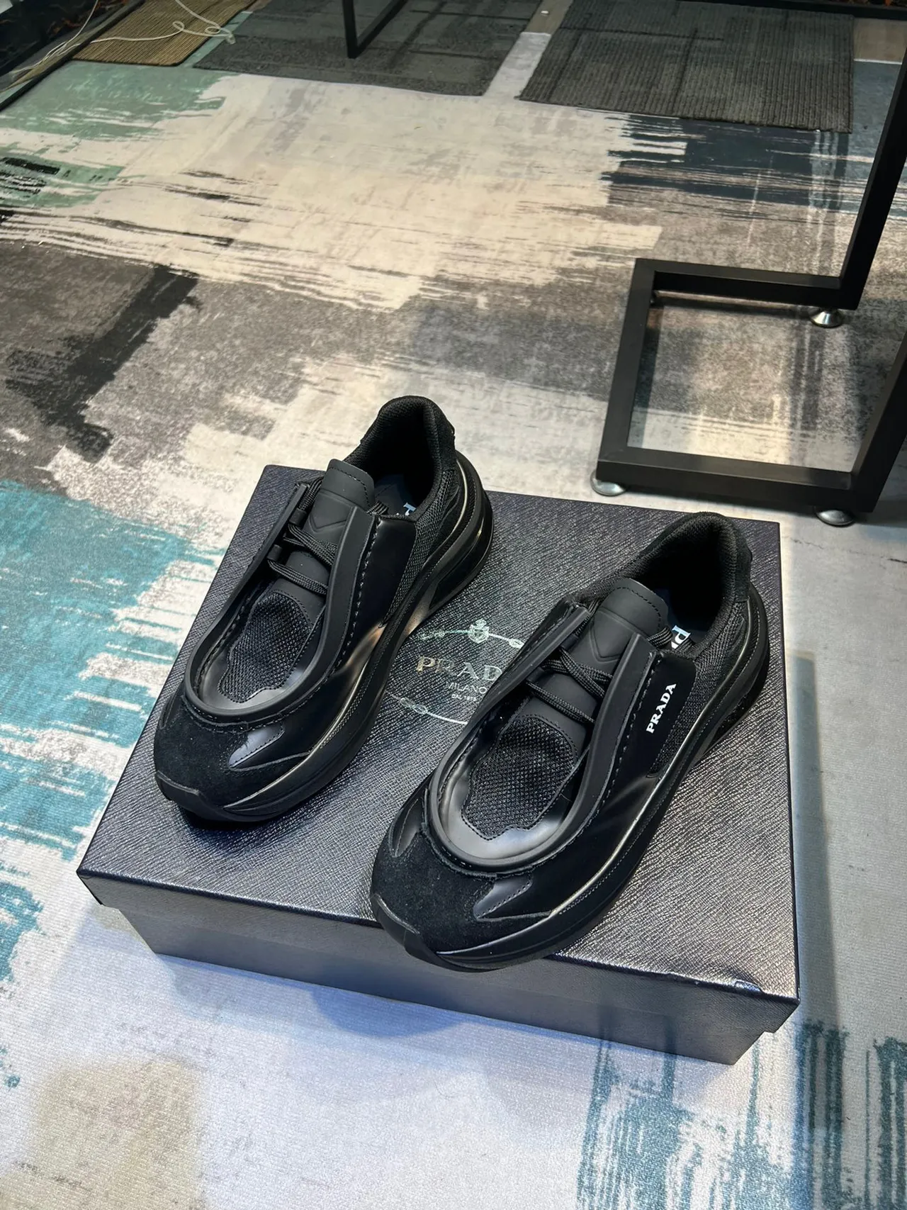 Prada Cloudbust Black Laceless Chunky Sneaker 5